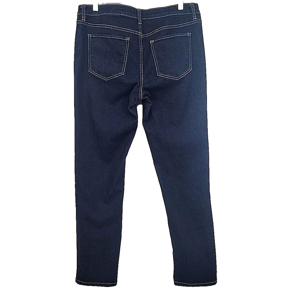 Liz Claiborne Womens Jeans Size 12 City Fit Skinny Leg Dark Blue 34x30.5 - Picture 3 of 8